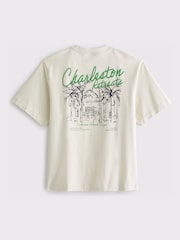 Abercrombie & Fitch Cream Graphic Crew Neck Short Sleeve T-Shirt - Image 1 of 3