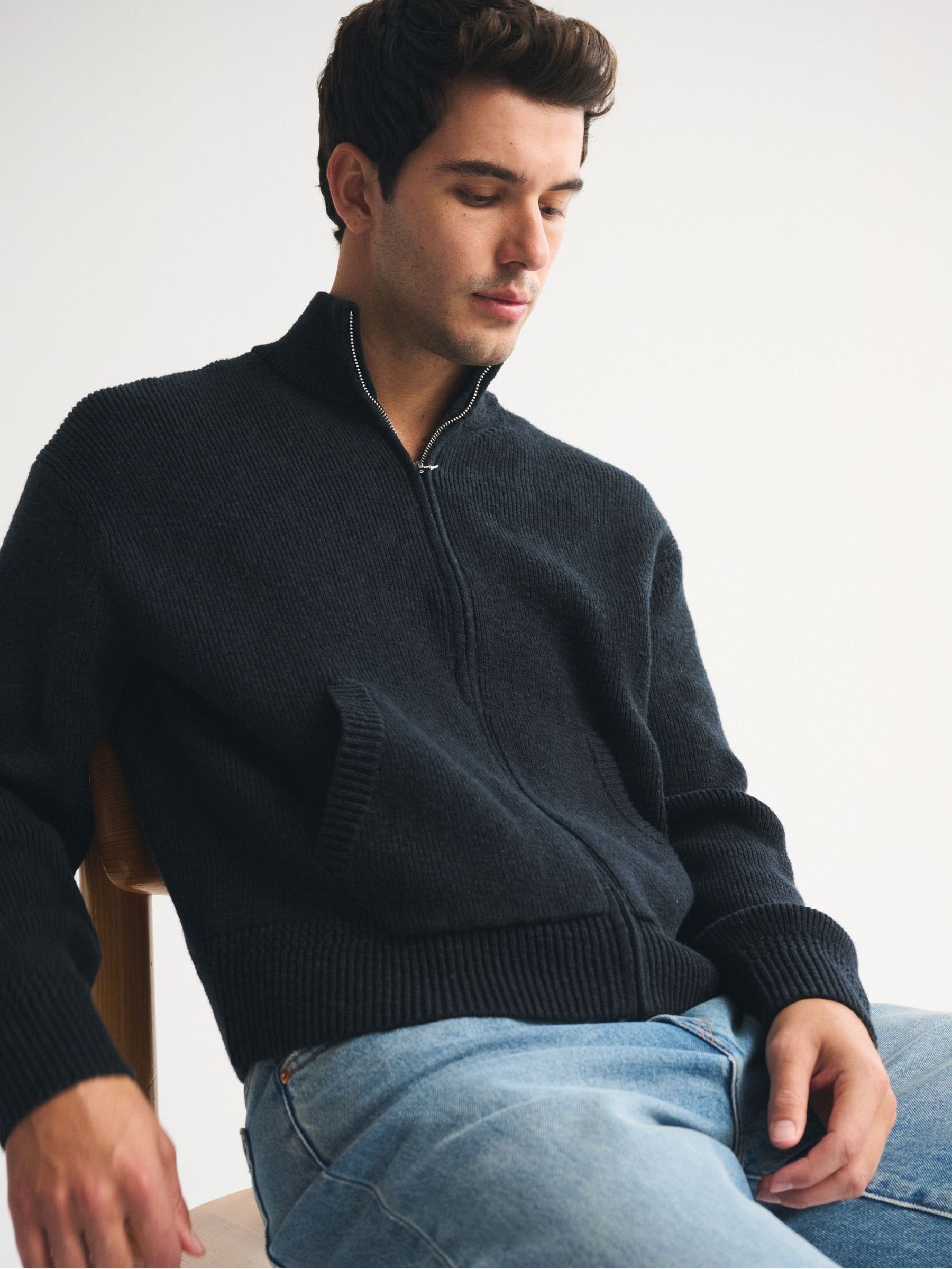 Buy Abercrombie & Fitch Black Full Zip Knit Cardigan from Next Mexico