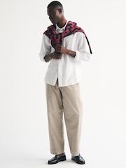 Weiß - Abercrombie & Fitch Linen Long Sleeve Shirt - Bild 2 von 7