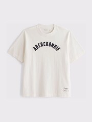 Bianco - Abercrombie & Fitch Logo Short Sleeve Crew Neck T-Shirt - Immagine 7 di 8