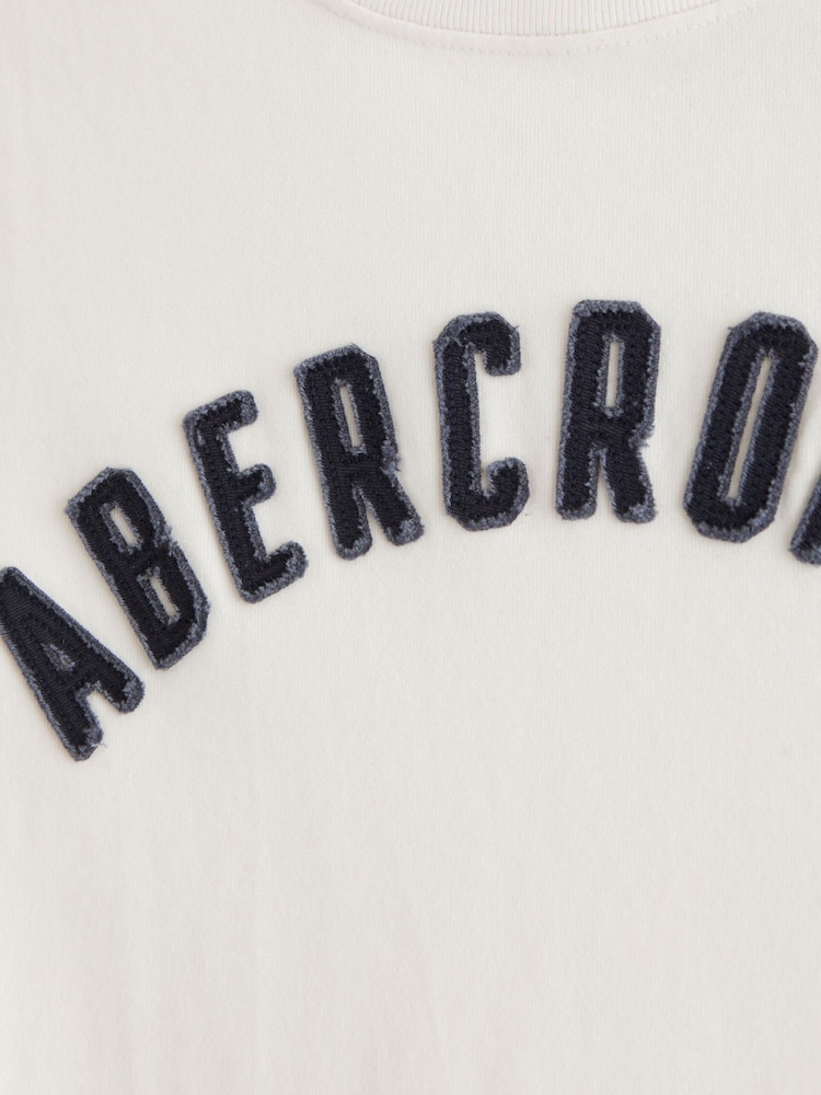 Bianco - Abercrombie & Fitch Logo Short Sleeve Crew Neck T-Shirt - Immagine 8 di 8