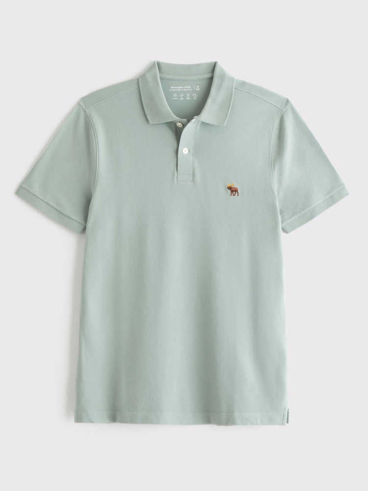 Abercrombie & Fitch Green Icon Collar Neck Short Sleeve Polo Shirt - Image 1 of 2