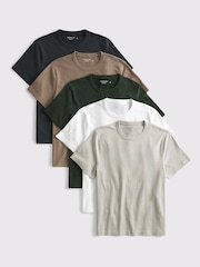 Abercrombie & Fitch エッセンシャル クルーネック 半袖 Tシャツ 5 枚組 - 画像 1 / 2