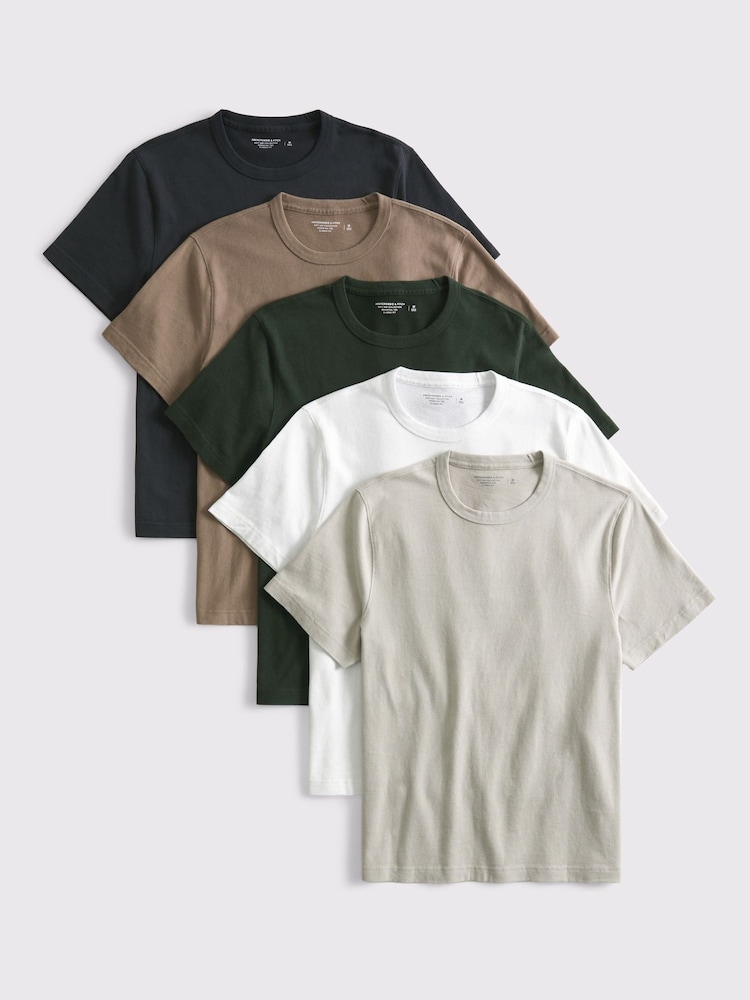 Abercrombie & Fitch エッセンシャル クルーネック 半袖 Tシャツ 5 枚組 - 画像 1 / 2