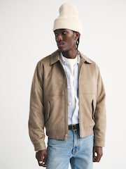 Abercrombie & Fitch Brown Vegan Suede Bomber Jacket - Image 1 of 8