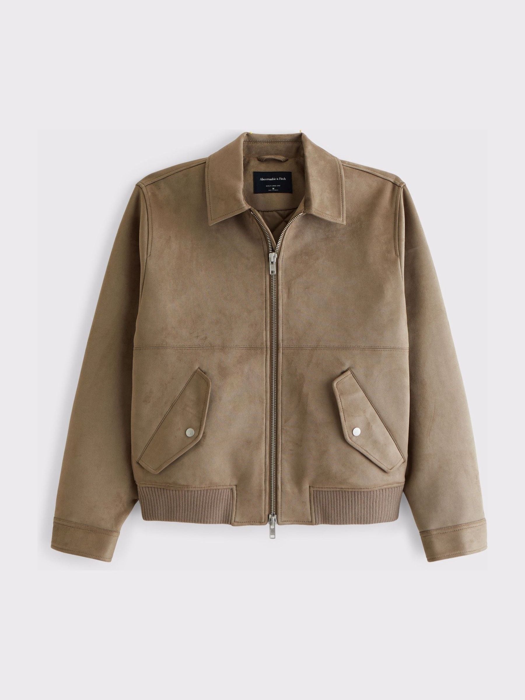 Buy Abercrombie & Fitch Brown Suede Bomber Jacket from the Next UK