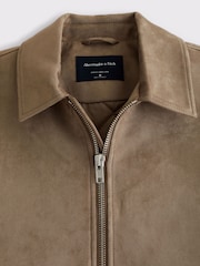 Abercrombie & Fitch Brown Vegan Suede Bomber Jacket - Image 7 of 8