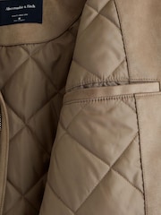 Abercrombie & Fitch Brown Vegan Suede Bomber Jacket - Image 8 of 8