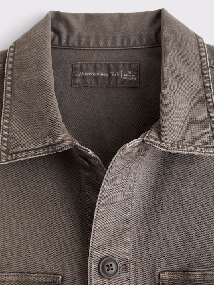Abercrombie & Fitch Brown Workwear Button-Up Shirt - Image 2 of 2 Abercrombie & Fitch Brown Workwear Button-Up Shirt - Image 2 of 2