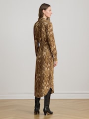 Lauren Ralph Lauren Python Print Midi Shirt Dress - Imaginea 2 din 6