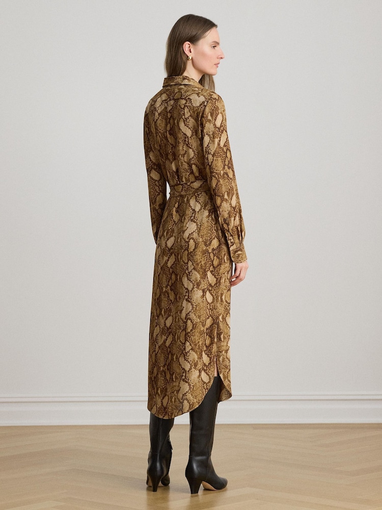 Lauren Ralph Lauren Python Print Midi Shirt Dress - Imaginea 2 din 6
