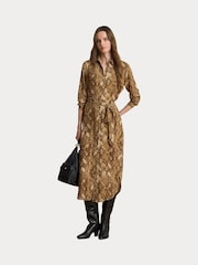 Lauren Ralph Lauren Python Print Midi Shirt Dress - Imaginea 4 din 6