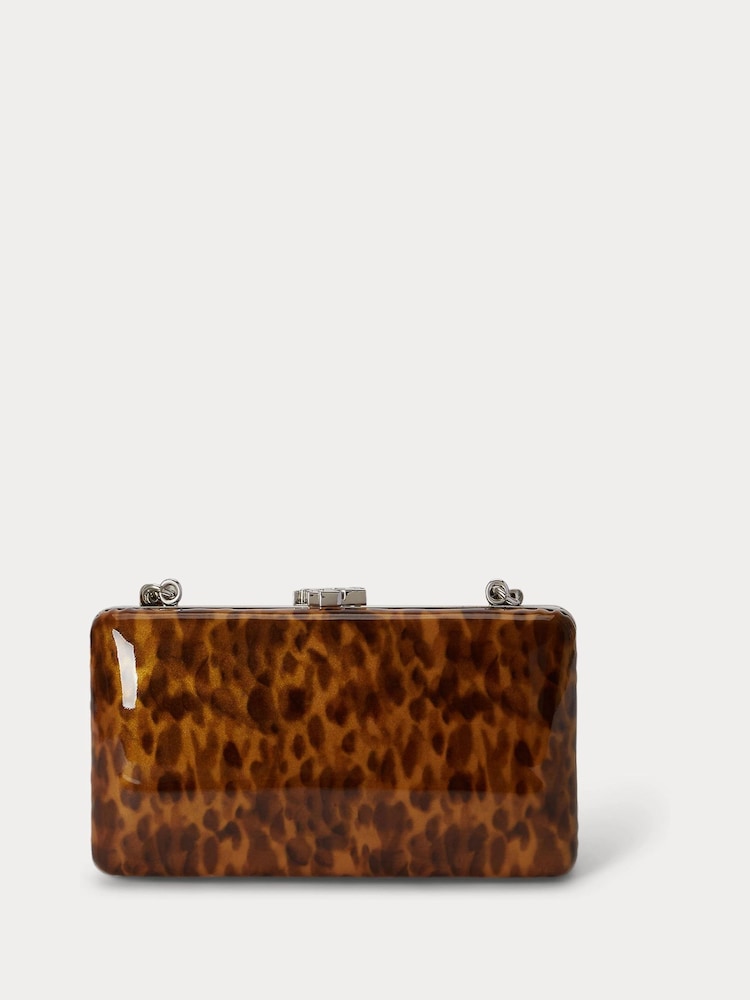 Lauren Ralph Lauren Brown Franki Tortoisehell Print Clutch Bag With Chain - Image 2 of 5 Lauren Ralph Lauren Brown Franki Tortoisehell Print Clutch Bag With Chain - Image 2 of 5