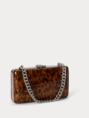 Lauren Ralph Lauren Brown Franki Tortoisehell Print Clutch Bag With Chain - Image 3 of 5