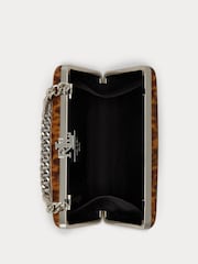 Lauren Ralph Lauren Brown Franki Tortoisehell Print Clutch Bag With Chain - Image 4 of 5