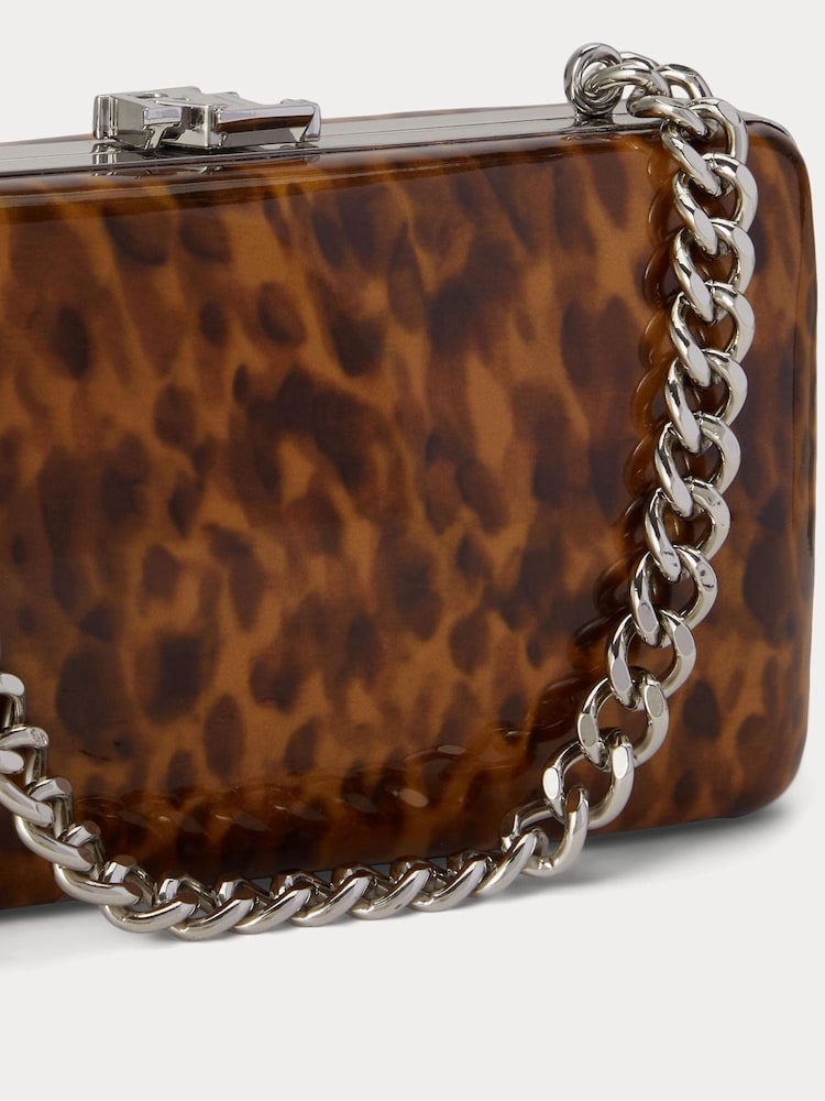 Lauren Ralph Lauren Brown Franki Tortoisehell Print Clutch Bag With Chain - Image 5 of 5 Lauren Ralph Lauren Brown Franki Tortoisehell Print Clutch Bag With Chain - Image 5 of 5