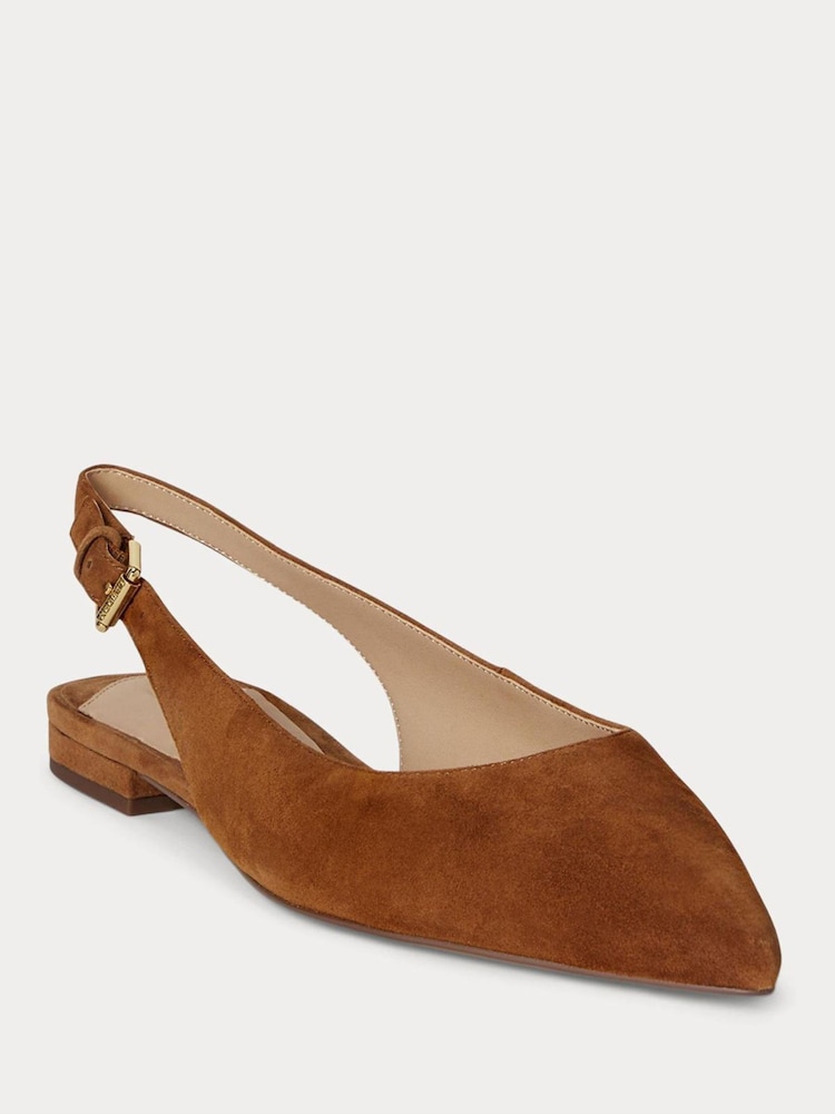 Lauren Ralph Lauren Londyn Σουέτ Ανοιχτή φτέρνα Point Toe Φλατ παπούτσια - Εικόνα 2 από 4