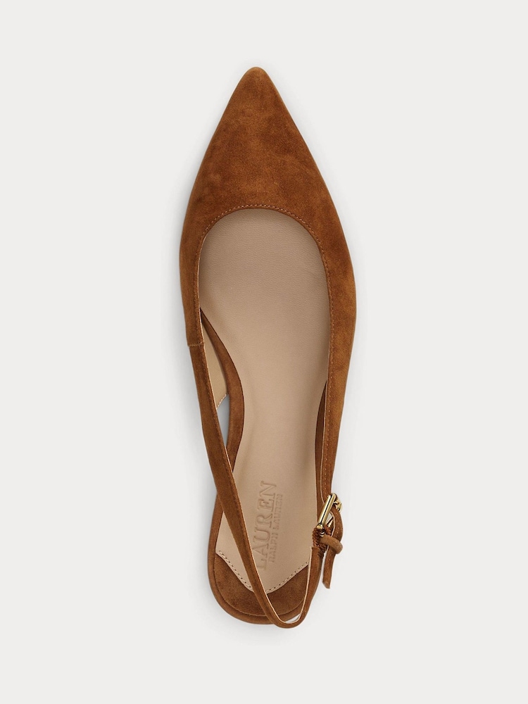 Lauren Ralph Lauren Londyn Σουέτ Ανοιχτή φτέρνα Point Toe Φλατ παπούτσια - Εικόνα 4 από 4