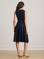 Lauren Ralph Lauren Blue Charley Cotton Stretch Jersey Sleeveless Midi Dress - Image 2 of 4