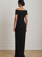 Lauren Ralph Lauren Black Bodycon Off Shoulder Fitted Pencil Gown - Image 2 of 5