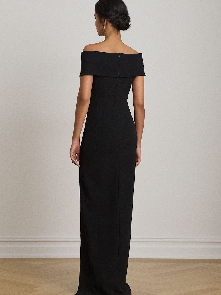 Lauren Ralph Lauren Black Bodycon Off Shoulder Fitted Pencil Gown - Image 2 of 5 Lauren Ralph Lauren Black Bodycon Off Shoulder Fitted Pencil Gown - Image 2 of 5