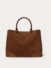 Lauren Ralph Lauren Brown Marcy Large Suede Tote Bag - Image 1 of 5