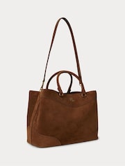 Lauren Ralph Lauren Brown Marcy Large Suede Tote Bag - Image 3 of 5