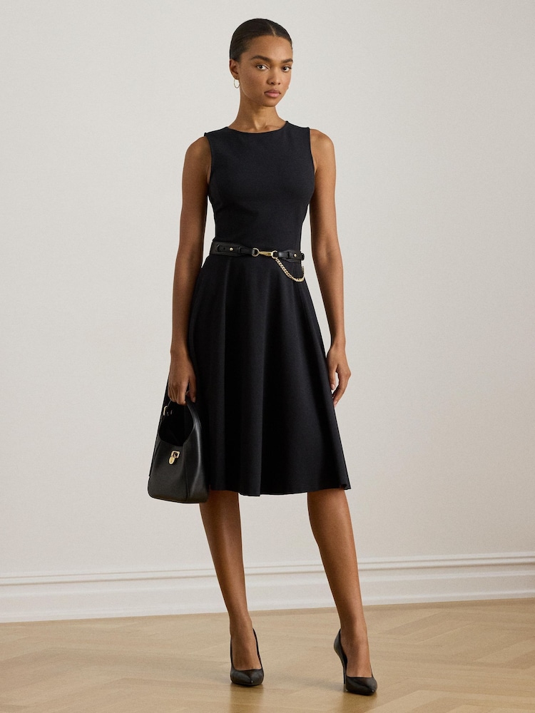 Lauren Ralph Lauren Charley Cotton Stretch Jersey Sleeveless Midi Dress - Imaginea 1 din 5