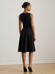 Lauren Ralph Lauren Charley Cotton Stretch Jersey Sleeveless Midi Dress - Imaginea 3 din 5