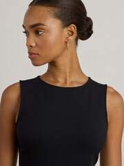 Lauren Ralph Lauren Charley Cotton Stretch Jersey Sleeveless Midi Dress - Imaginea 4 din 5