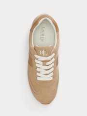 Lauren Ralph Lauren Brown Dani Low Profile Suede and Leather Trainers - Image 3 of 4