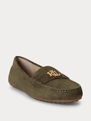 Lauren Ralph Lauren Green Barnsbury Suede Loafers - Image 1 of 4