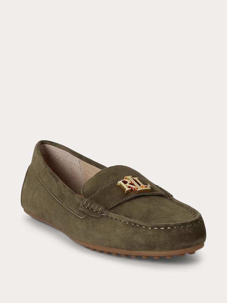 Lauren Ralph Lauren Green Barnsbury Suede Loafers - Image 1 of 4 Lauren Ralph Lauren Green Barnsbury Suede Loafers - Image 1 of 4