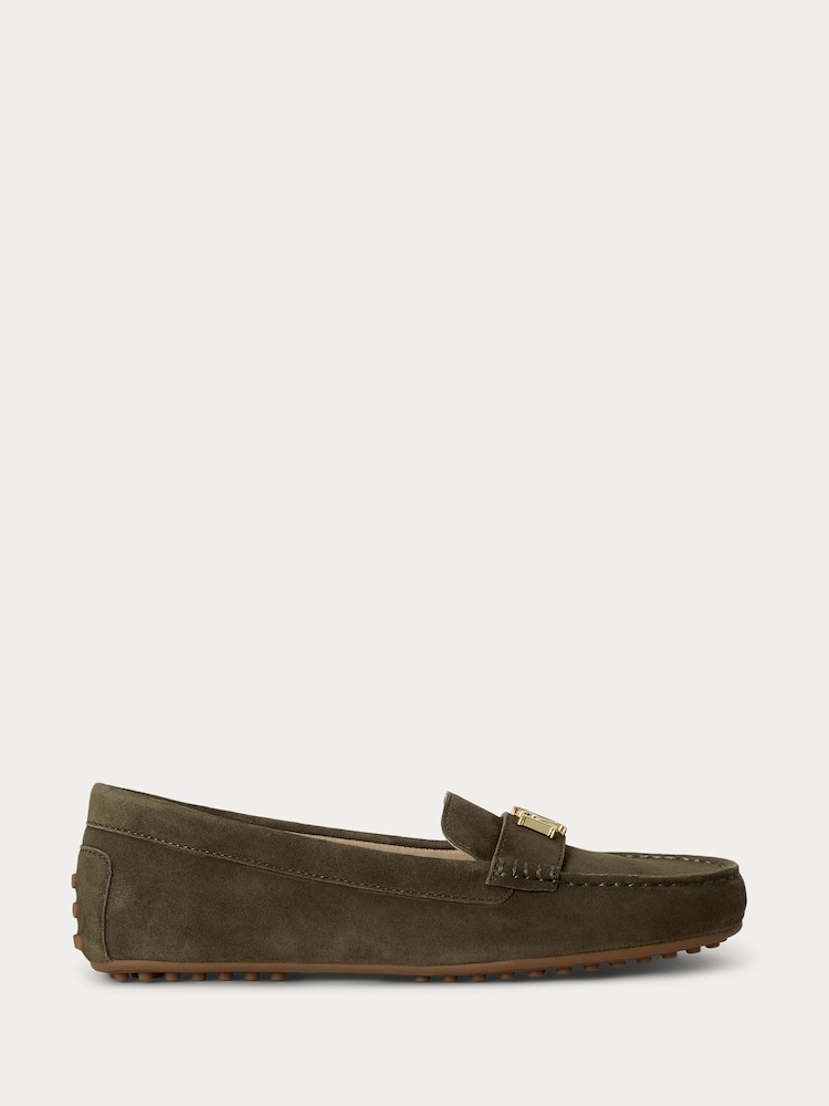 Lauren Ralph Lauren Green Barnsbury Suede Loafers - Image 2 of 4 Lauren Ralph Lauren Green Barnsbury Suede Loafers - Image 2 of 4