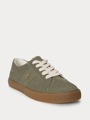 Lauren Ralph Lauren Green Janson II Suede Low Top Trainers - Image 3 of 5