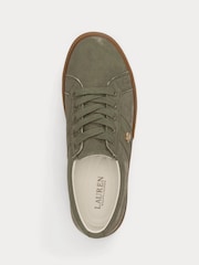 Lauren Ralph Lauren Green Janson II Suede Low Top Trainers - Image 5 of 5