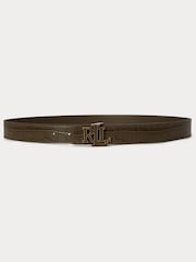 Lauren Ralph Lauren Medium Reversible Croc Print Leather Belt - 3cm - Imagen 1 de 1