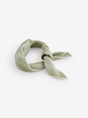 Lauren Ralph Lauren Green Polka Dot Satin Small Square Scarf - Image 2 of 2