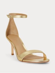 Lauren Ralph Lauren Allie Metallic Leather Single Strap Heeled Sandals - Bild 2 von 4