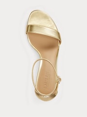 Lauren Ralph Lauren Allie Metallic Leather Single Strap Heeled Sandals - Bild 3 von 4