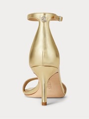 Lauren Ralph Lauren Allie Metallic Leather Single Strap Heeled Sandals - Bild 4 von 4