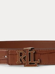 Lauren Ralph Lauren Medium Reversible Croc Print Leather Belt - 3 cm - Bild 2 von 2
