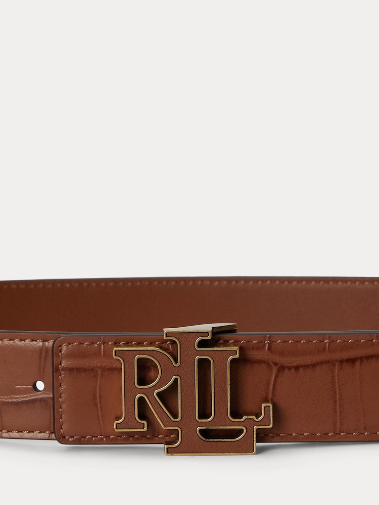 Lauren Ralph Lauren Medium Reversible Croc Print Leather Belt - 3 cm - Bild 2 von 2 Lauren Ralph Lauren Medium Reversible Croc Print Leather Belt - 3 cm - Bild 2 von 2