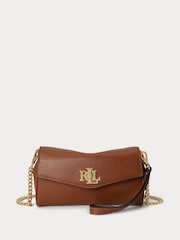 Lauren Ralph Lauren Brown Turnlock Mini Chain Strap Crossbody Bag - Image 1 of 6