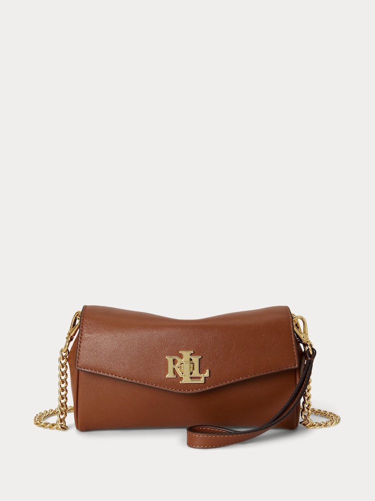 Lauren Ralph Lauren Brown Turnlock Mini Chain Strap Crossbody Bag - Image 1 of 6