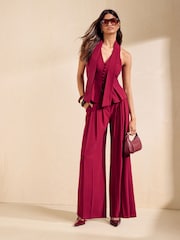 Beerenrot - Friends Like These Tailored Scarf Neck Waistcoat - Bild 2 von 5
