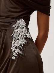 Monsoon Trina アシンメトリカル 飾り付き ジャージ マキシドレス - 画像 3 / 5