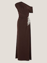 Monsoon Trina アシンメトリカル 飾り付き ジャージ マキシドレス - 画像 5 / 5