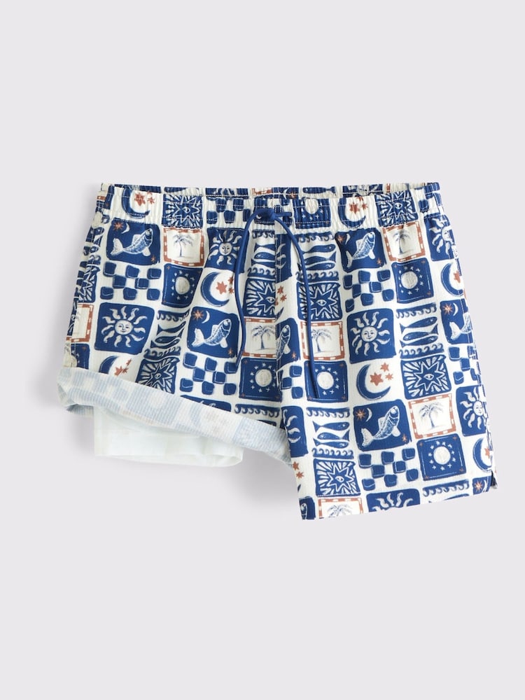 Abercrombie & Fitch Blue Pull-On Micro Texture Swim Shorts - Image 2 of 3