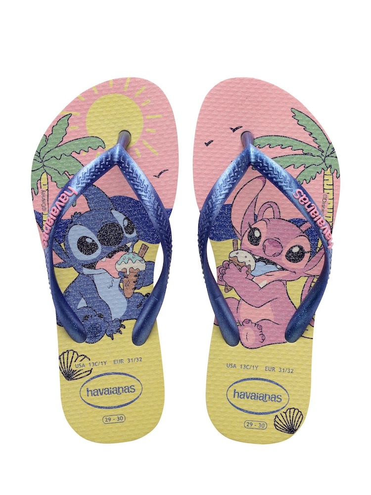 Havaianas Cream Slim Disney Lilo & Stitch Flip Flops - Image 1 of 6 Havaianas Cream Slim Disney Lilo & Stitch Flip Flops - Image 1 of 6